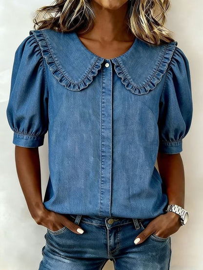 Cassidy | Short Sleeve Casual Denim Shirt