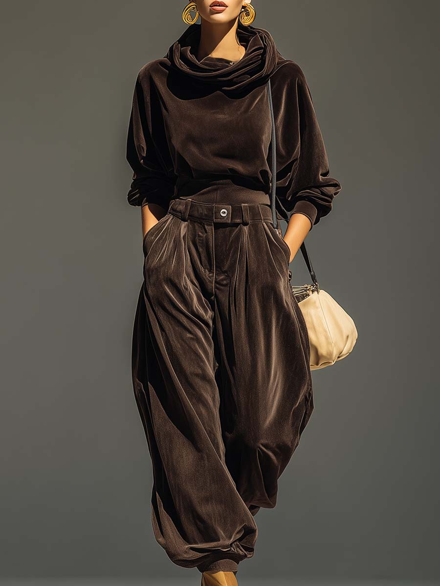 Vivienne | Velvet Hoodie and Trousers Set