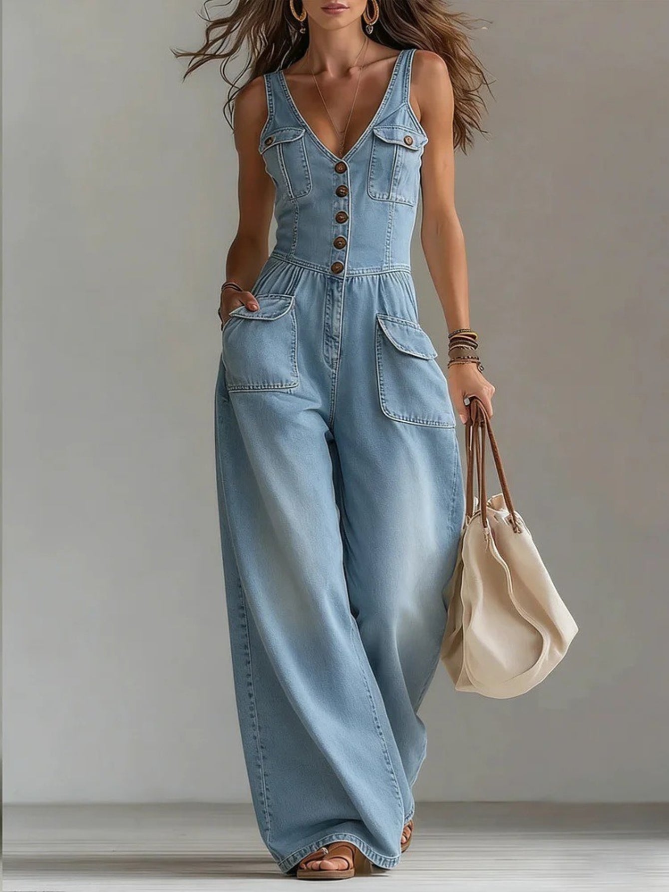Claire | Women's V-Neck Jumpsuit Design