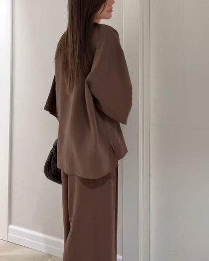 Sienna | V-Neck Top & Trousers Set