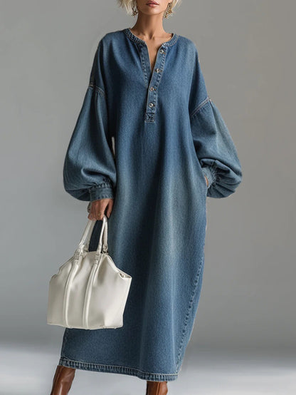 Naomi | Long Sleeve Denim Jumpsuit