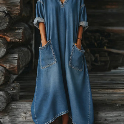 Diana | Peter Pan Collar Denim Dress