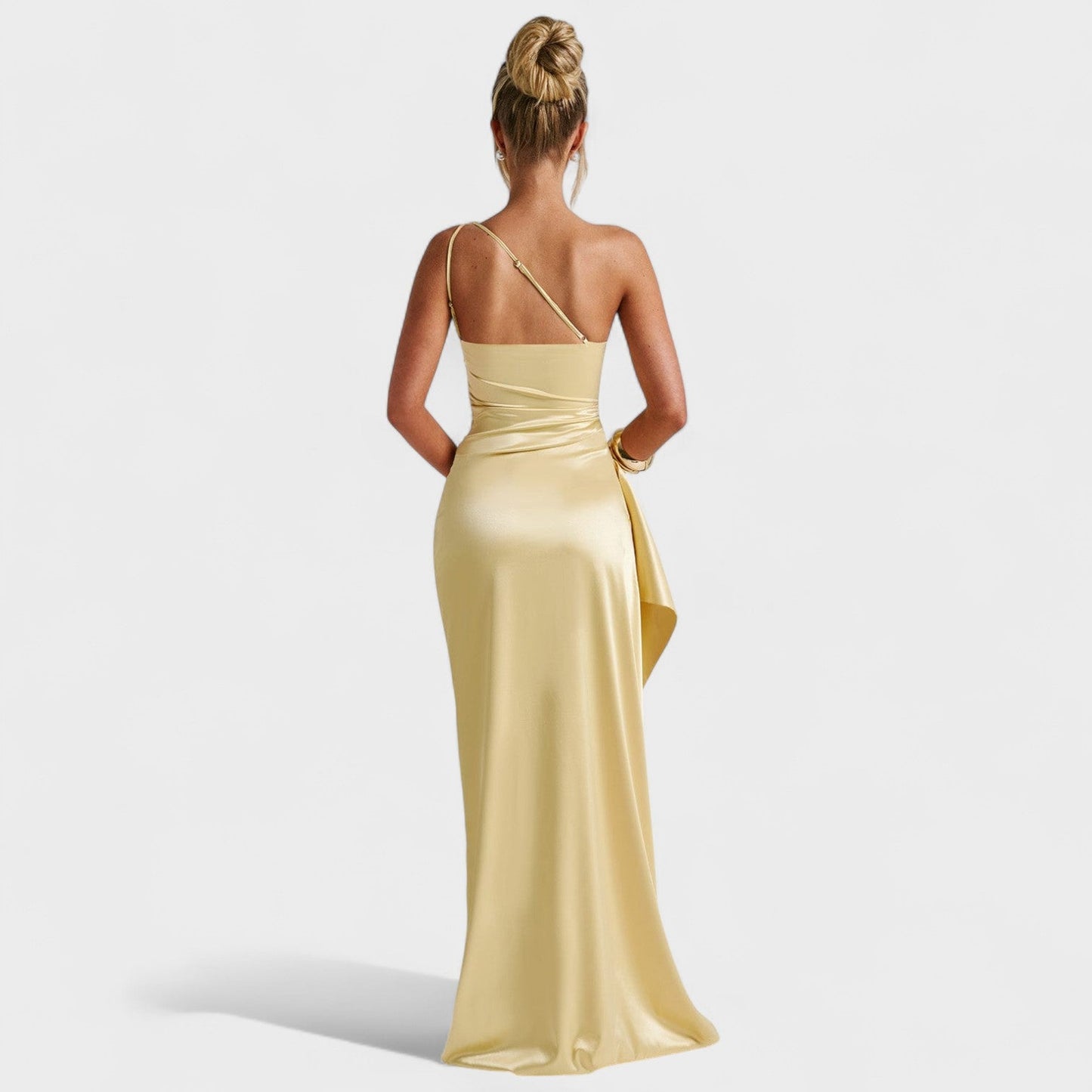 Asymmetrical Satin Dress by Ariel