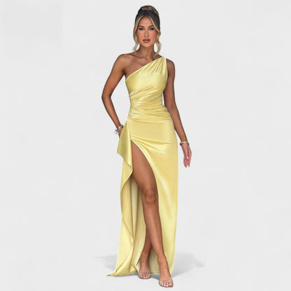 Asymmetrical Satin Dress by Ariel