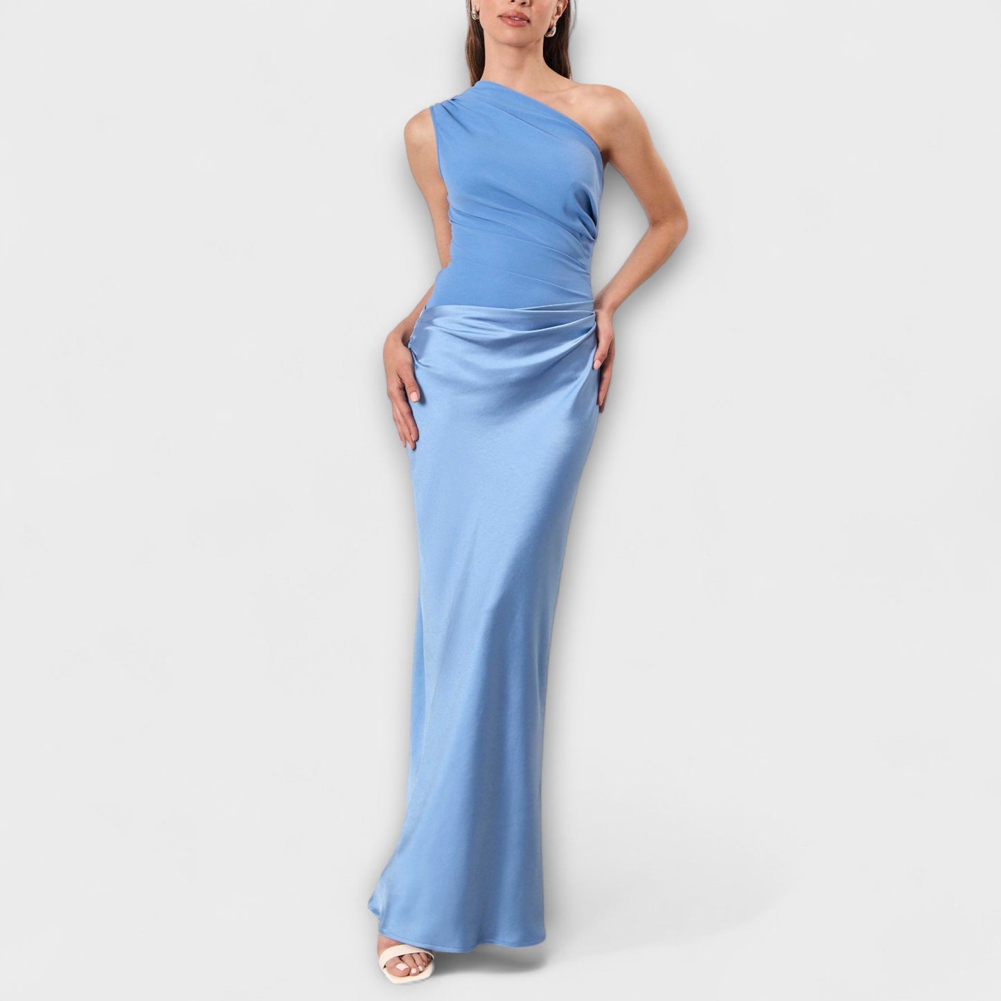 Luna - Asymmetrical Satin Gown