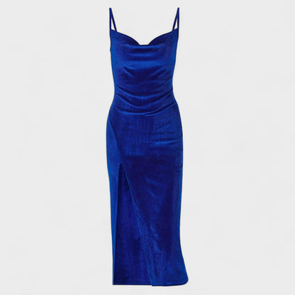 Gabriela - Velvet Dress Featuring a Chic Slit