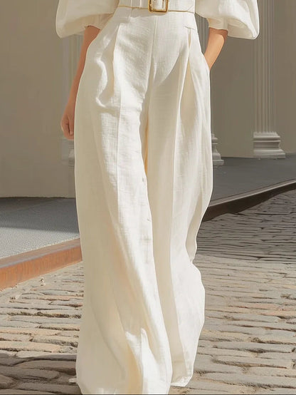 Isabella | V-neck Lantern Sleeve Jumpsuit