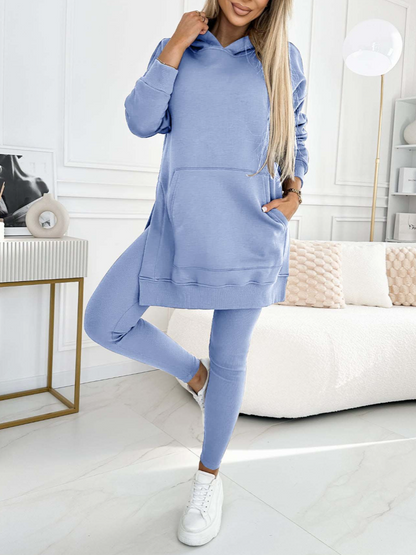 Sienna | Solid Colour Hoodie and Lined Leggings Set