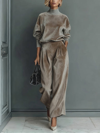 Elena | Velvet Turtleneck Suit