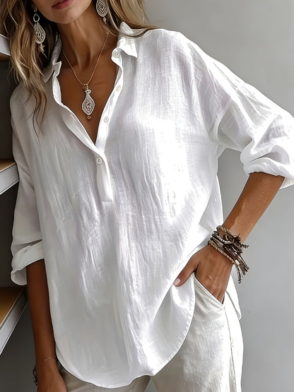 Margaret™ | Loose Solid Collar Blouse