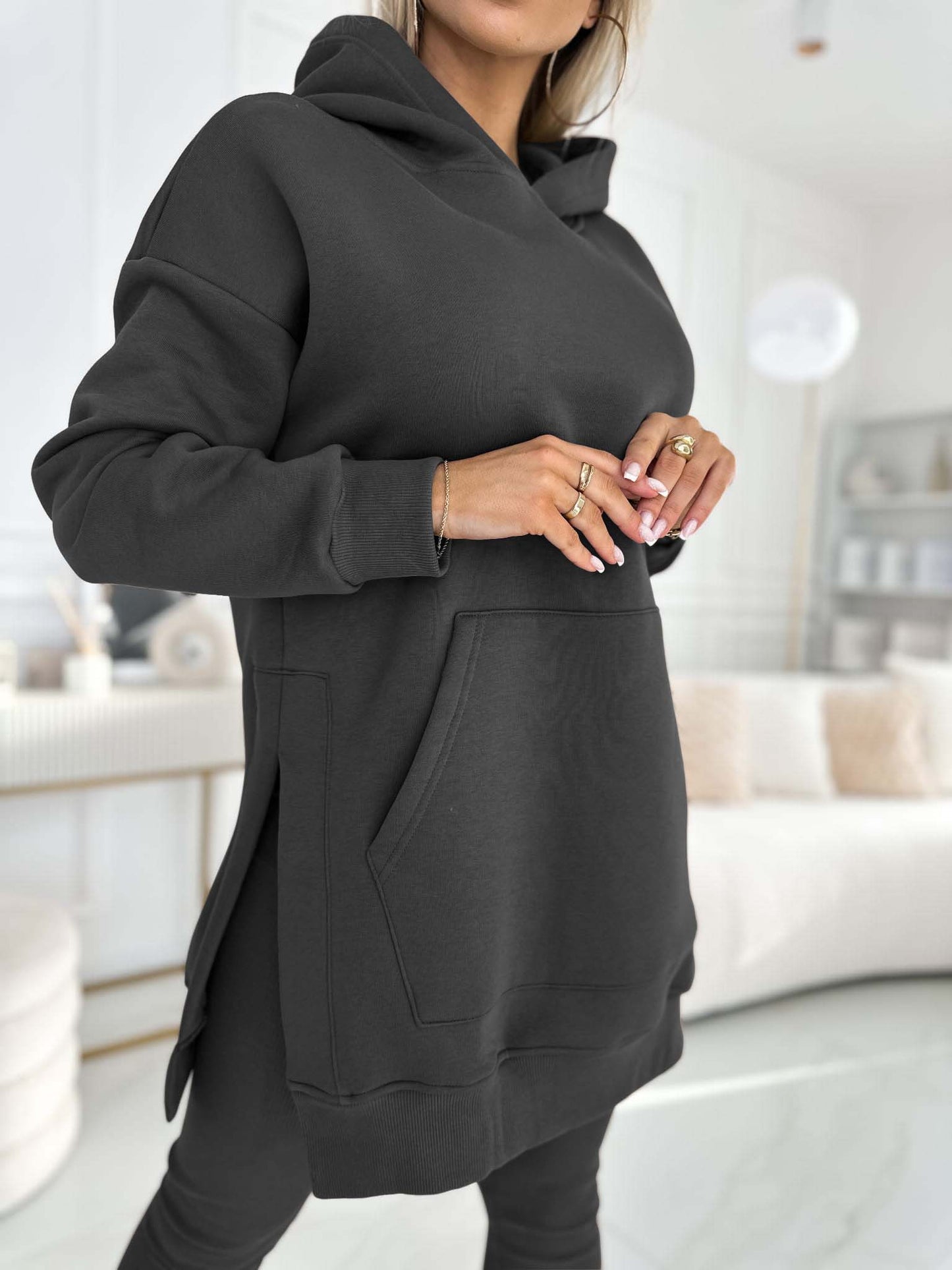 Sienna | Solid Colour Hoodie and Lined Leggings Set