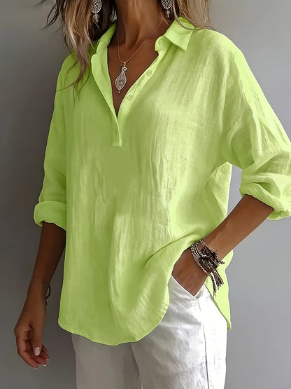 Margaret™ | Loose Solid Collar Blouse
