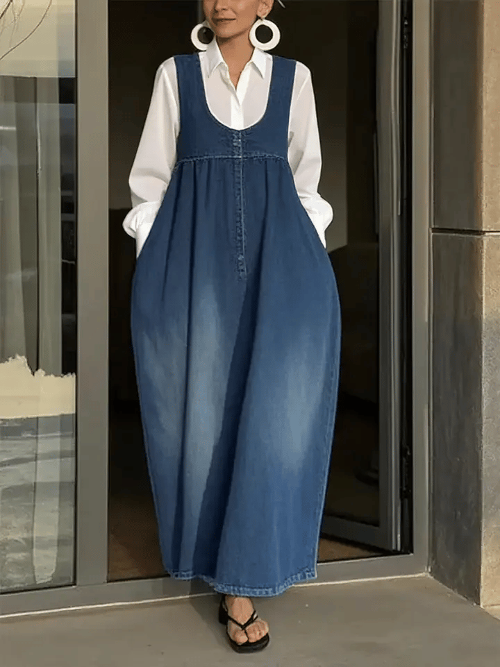 Veronica | Relaxed Fit Denim Vest Dress