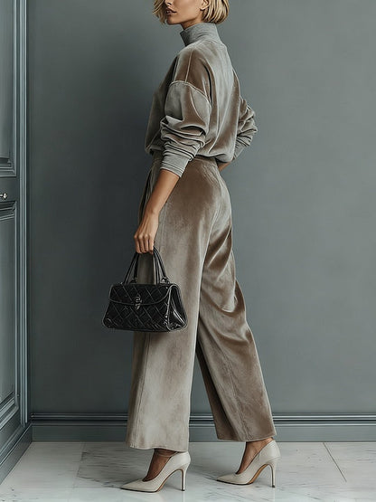 Elena | Velvet Turtleneck Suit