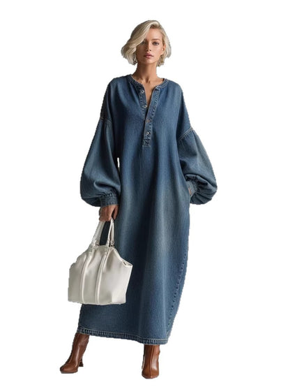 Naomi | Long Sleeve Denim Jumpsuit