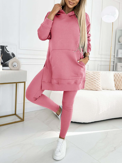 Sienna | Solid Colour Hoodie and Lined Leggings Set