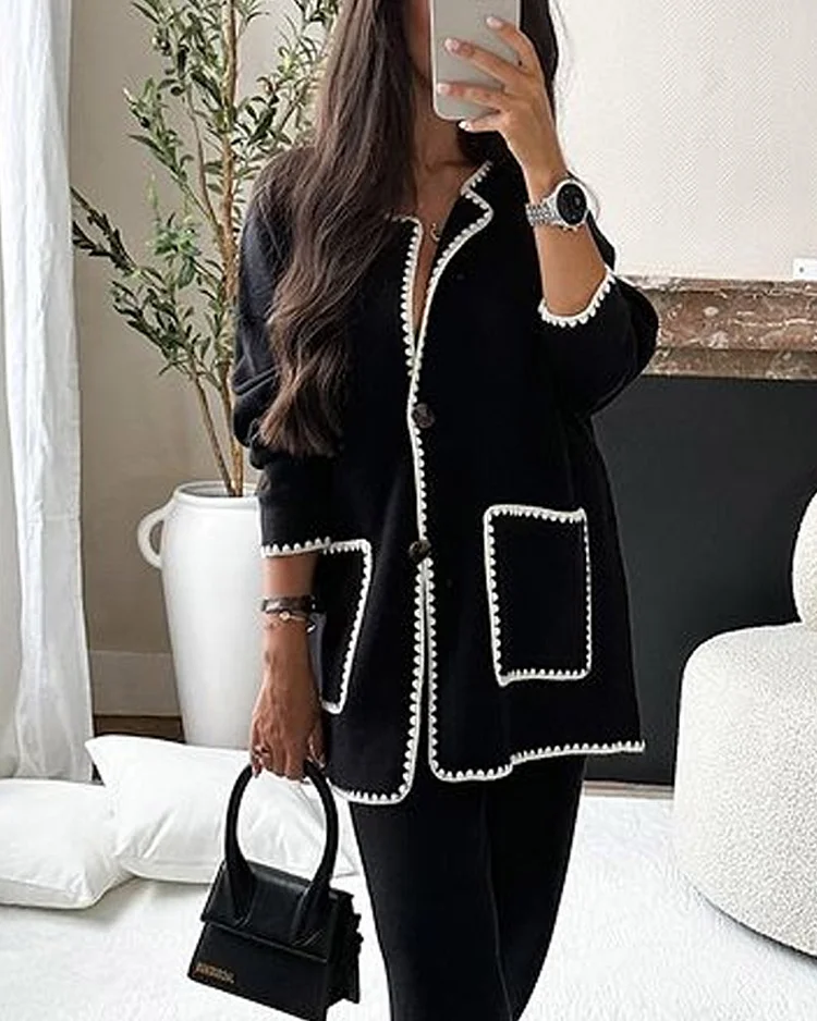Sofia | Edge Decorated Jacket Casual Trousers Set