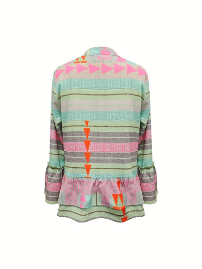 Evelyn™ | Ethnic Bell-Sleeve Blouse