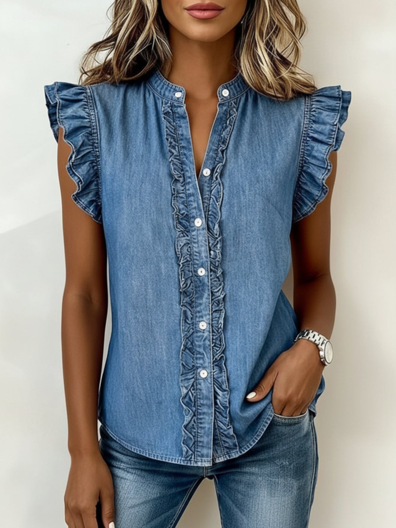 Heather | Denim Vintage Short Sleeve Shirt