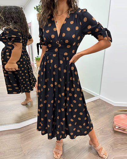Bellamy™ | Polka Dots V-Neck Dress
