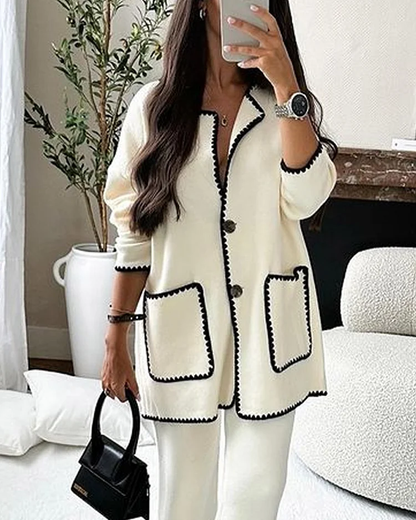 Sofia | Edge Decorated Jacket Casual Trousers Set