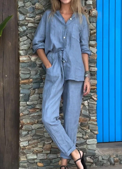 Liam | V-Neck Shirt & Trousers Set