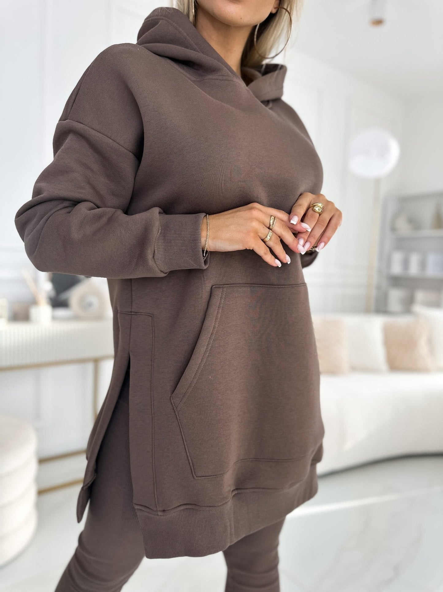 Sienna | Solid Colour Hoodie and Lined Leggings Set