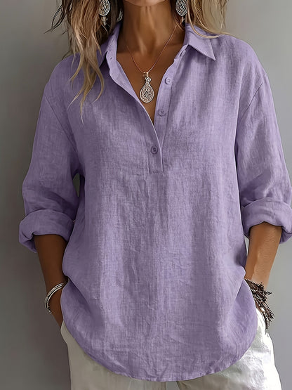 Margaret™ | Loose Solid Collar Blouse