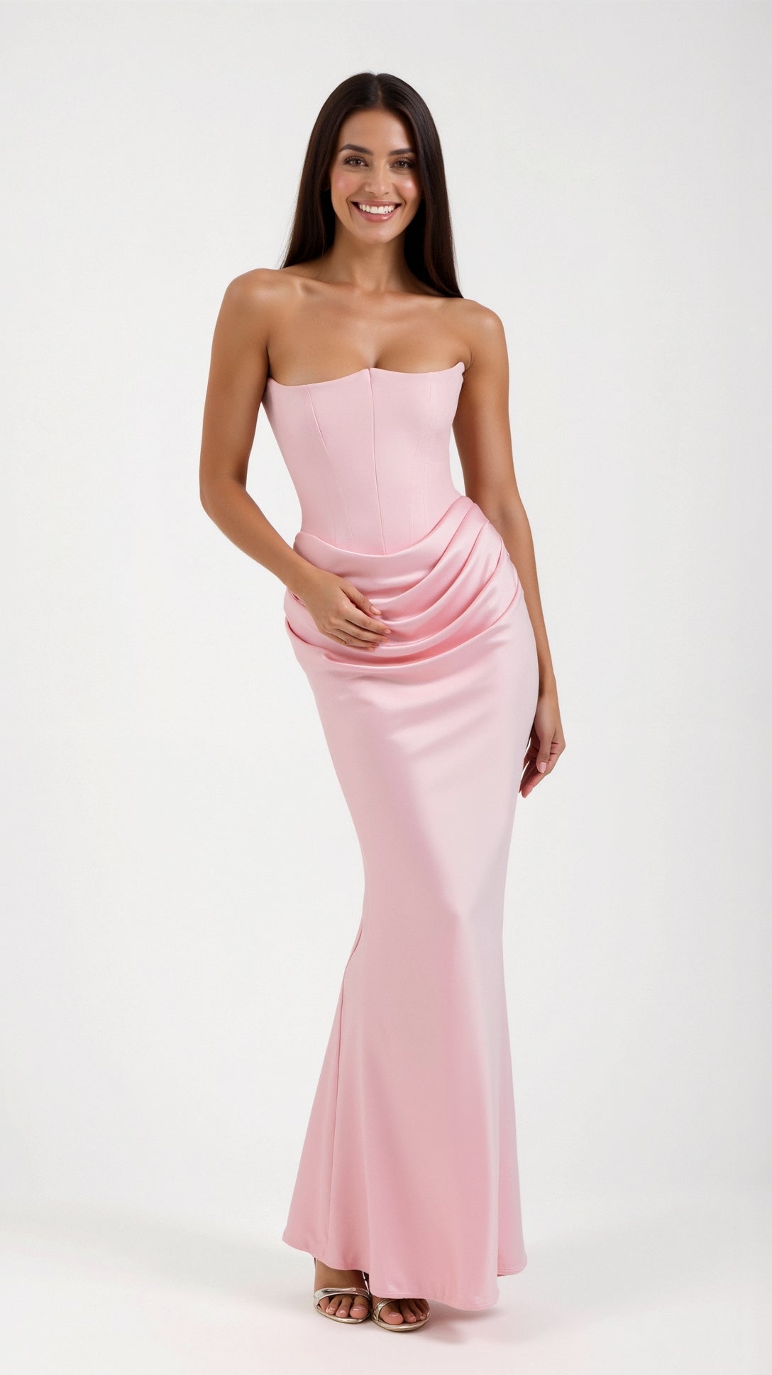 Esmeralda - Elegant Long Dress with Fitted Bodice