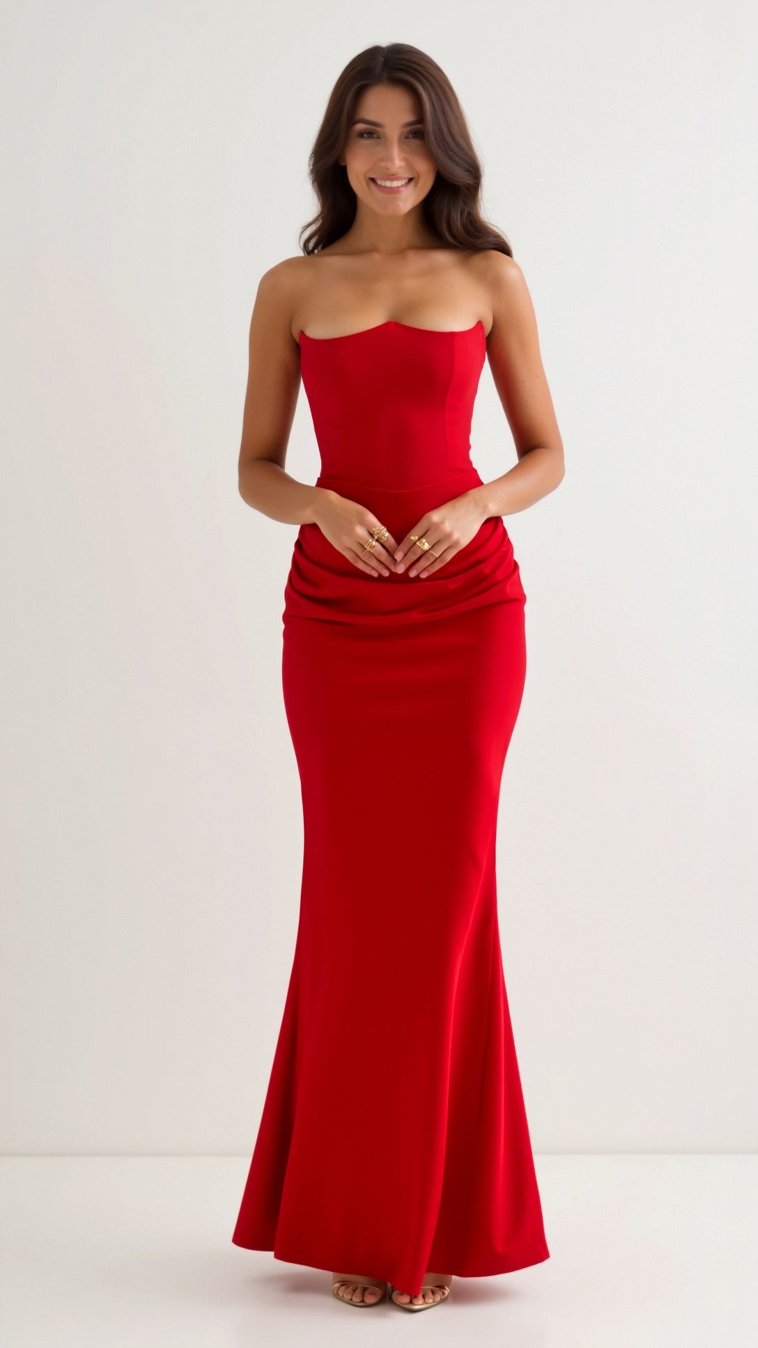 Esmeralda - Elegant Long Dress with Fitted Bodice