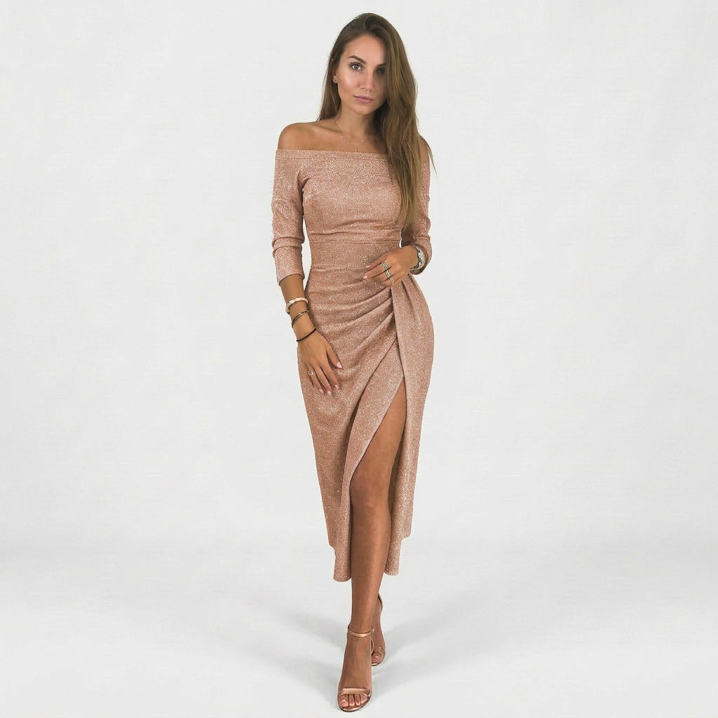 Natália - Elegant Off-the-Shoulder Dress