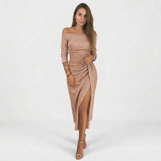 Natália - Elegant Off-the-Shoulder Dress