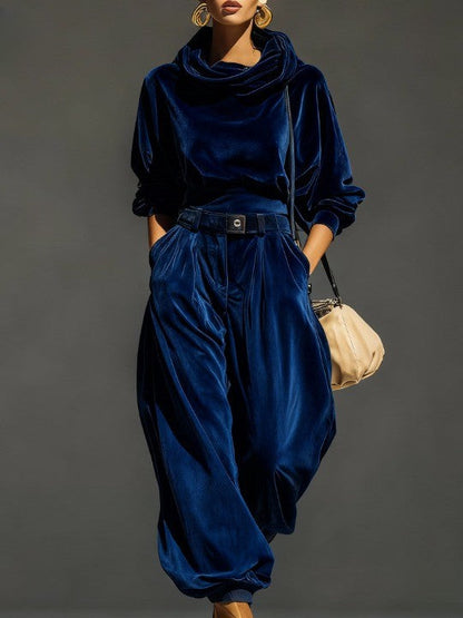 Vivienne | Velvet Hoodie and Trousers Set