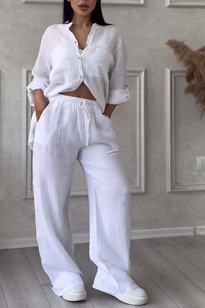 Liam | Casual Cotton and Linen Trousers Set