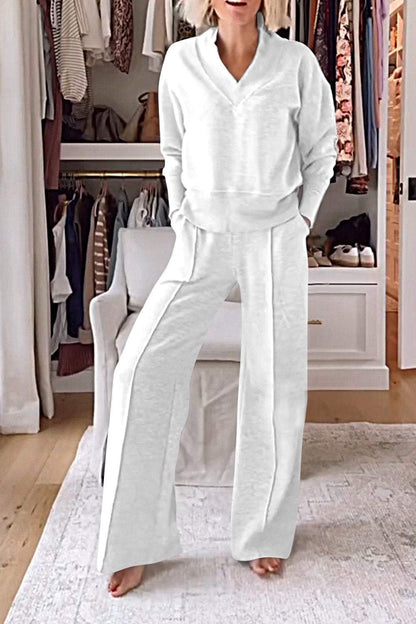Samantha | V-neck Top & Trousers Set