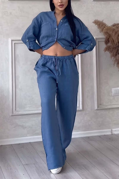 Liam | Casual Cotton and Linen Trousers Set