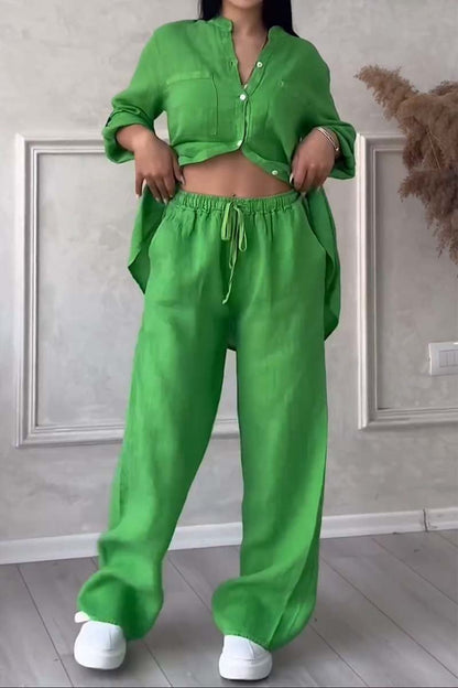 Liam | Casual Cotton and Linen Trousers Set