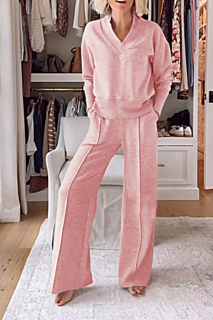 Samantha | V-neck Top & Trousers Set