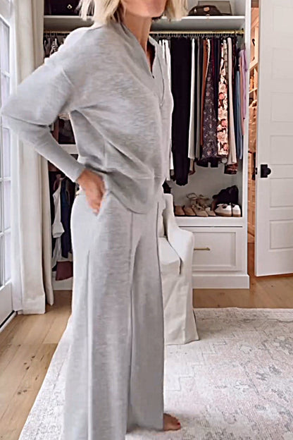 Samantha | V-neck Top & Trousers Set