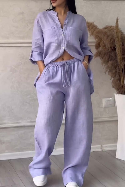 Liam | Casual Cotton and Linen Trousers Set