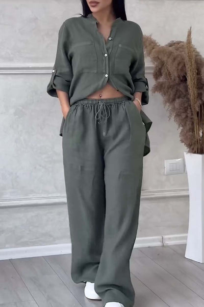 Liam | Casual Cotton and Linen Trousers Set
