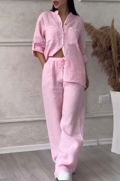 Liam | Casual Cotton and Linen Trousers Set