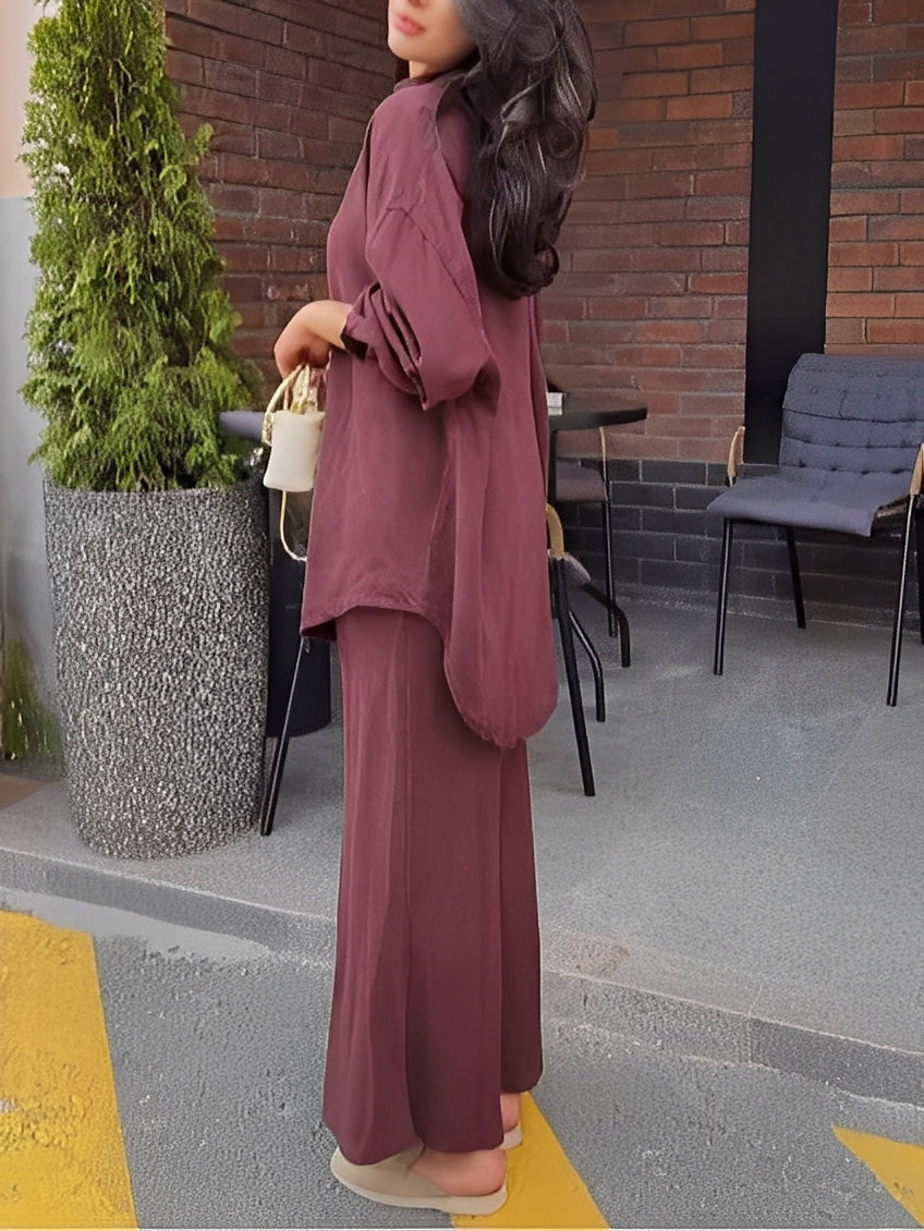 Samantha | Tie-Drawstring Shirt and Skirt Set